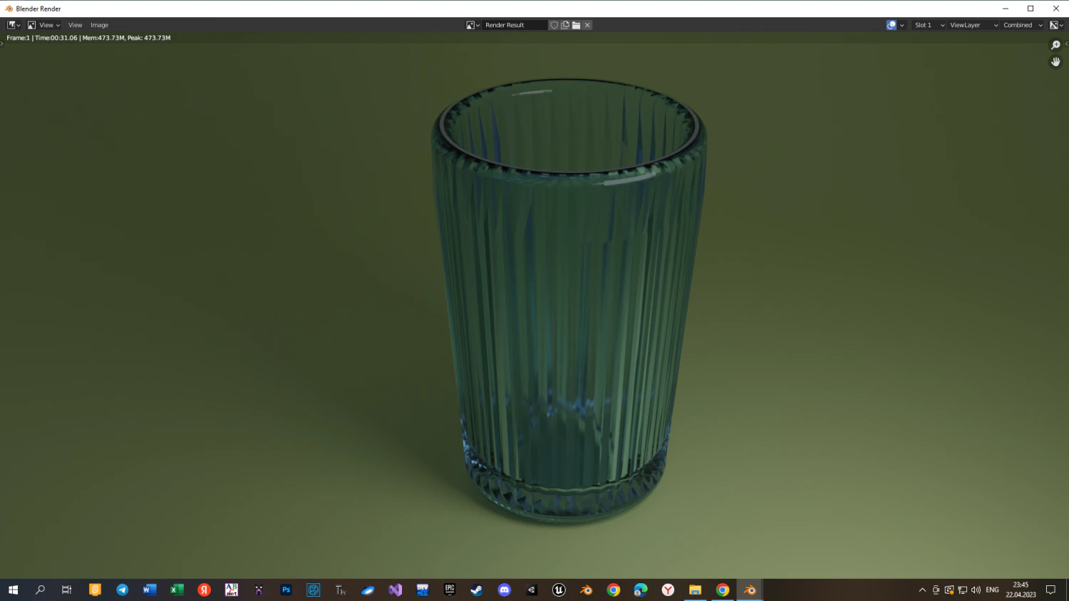 Glass cup 3D Model .c4d .max .obj .3ds .fbx .stl .blend 
