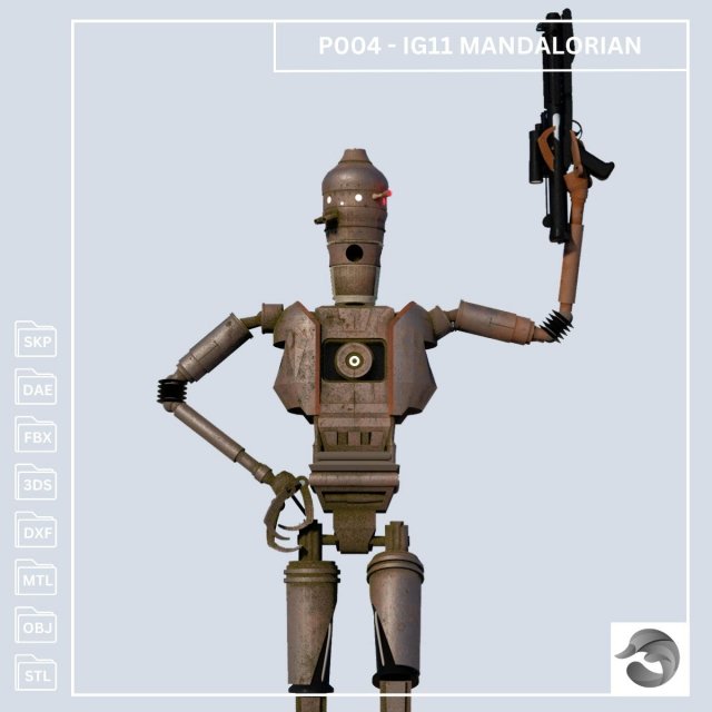 P004 IG11MANDALORIAN DROID 3Dモデル .c4d .max .obj .3ds .fbx .stl .blend