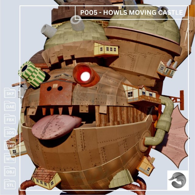 P005 HOWLS MOVING CASTLE 3D Model .c4d .max .obj .3ds .fbx .stl .blend 
