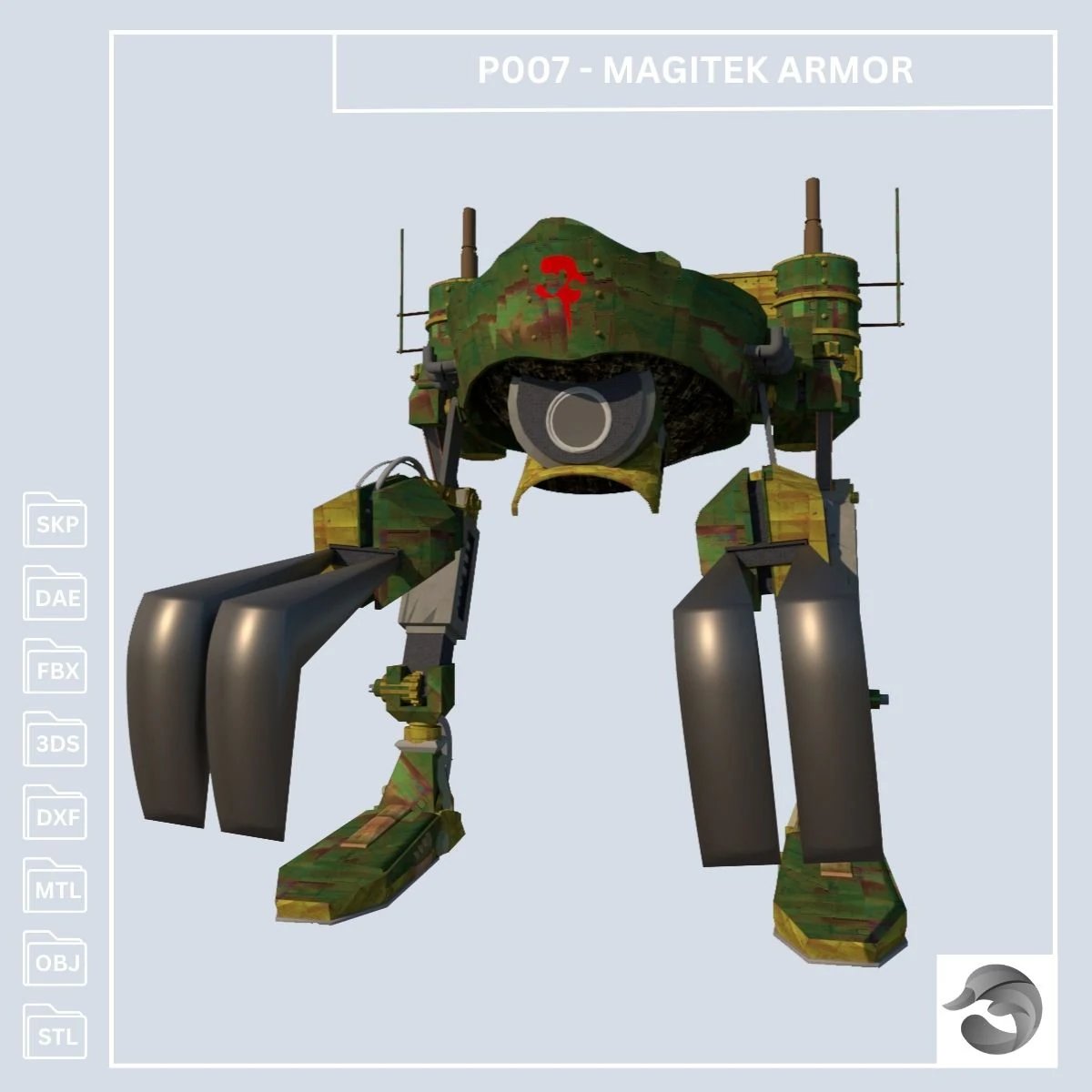 P007 MAGITEK ARMOR 3D Model .c4d .max .obj .3ds .fbx .stl .blend