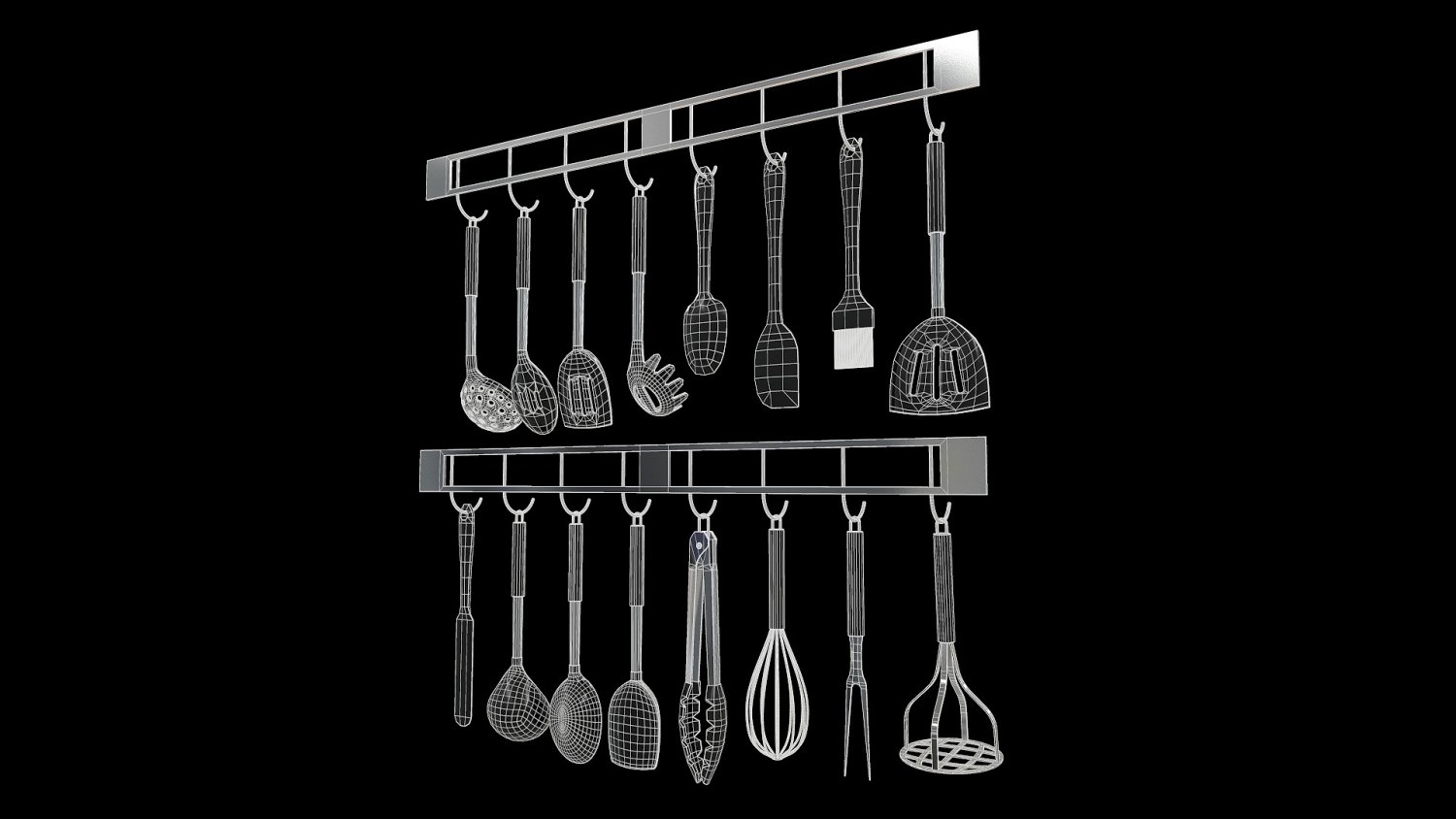 Black Kitchen Accessories - 3D Model by CGZen