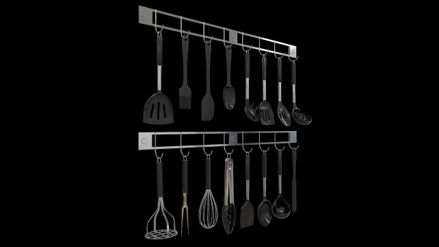 Kitchen Utensils Bundle 3D Model .c4d .max .obj .3ds .fbx .stl .blend
