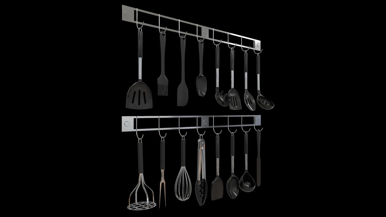 Kitchen Utensils Bundle 3D Model .c4d .max .obj .3ds .fbx .stl .blend 