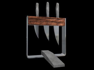 Kitchen Knife Holder With Whetstone 3Dモデル