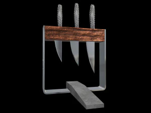Kitchen Knife Holder With Whetstone 3D Model
