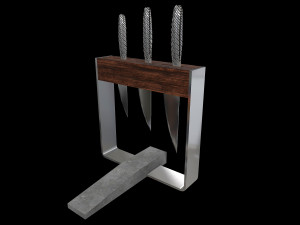 Kitchen Knife Holder With Whetstone 3Dモデル