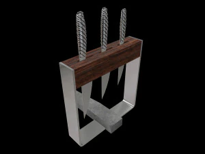 Kitchen Knife Holder With Whetstone 3D Model
