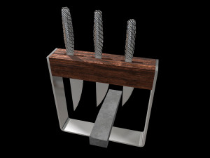 Kitchen Knife Holder With Whetstone 3Dモデル