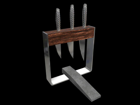 砥石付包丁差し 3Dモデル