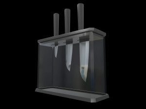 Knife Set With Glass Holder 3D Model