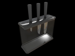 Knife Set With Glass Holder 3D Model
