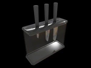 Knife Set With Glass Holder 3D Model