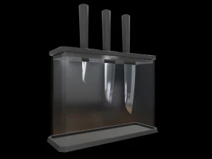Knife Set With Glass Holder 3D Model