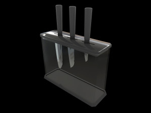 Knife Set With Glass Holder 3D Model
