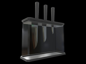Knife Set With Glass Holder 3D Model