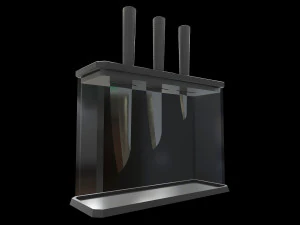 Knife Set With Glass Holder 3D Model