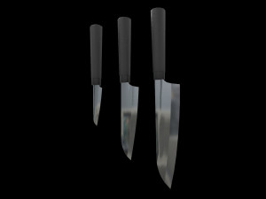 Knife Set With Glass Holder 3D Model
