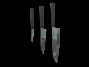 Knife Set With Glass Holder 3D Model