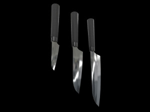 Knife Set With Glass Holder 3D Model