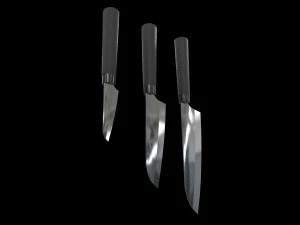 Knife Set With Glass Holder 3D Model