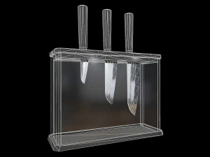 Knife Set With Glass Holder 3D Model
