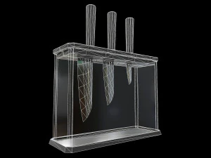Knife Set With Glass Holder 3D Model