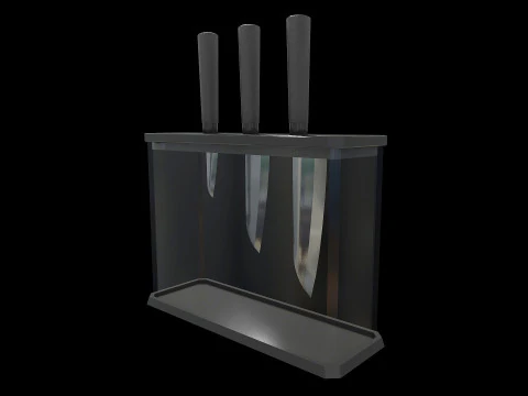 Cam Tutuculu Bı&ccedil;ak Seti 3D Model