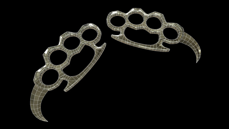 Karambit Brass Knuckles 3D Model .c4d .max .obj .3ds .fbx .stl .blend