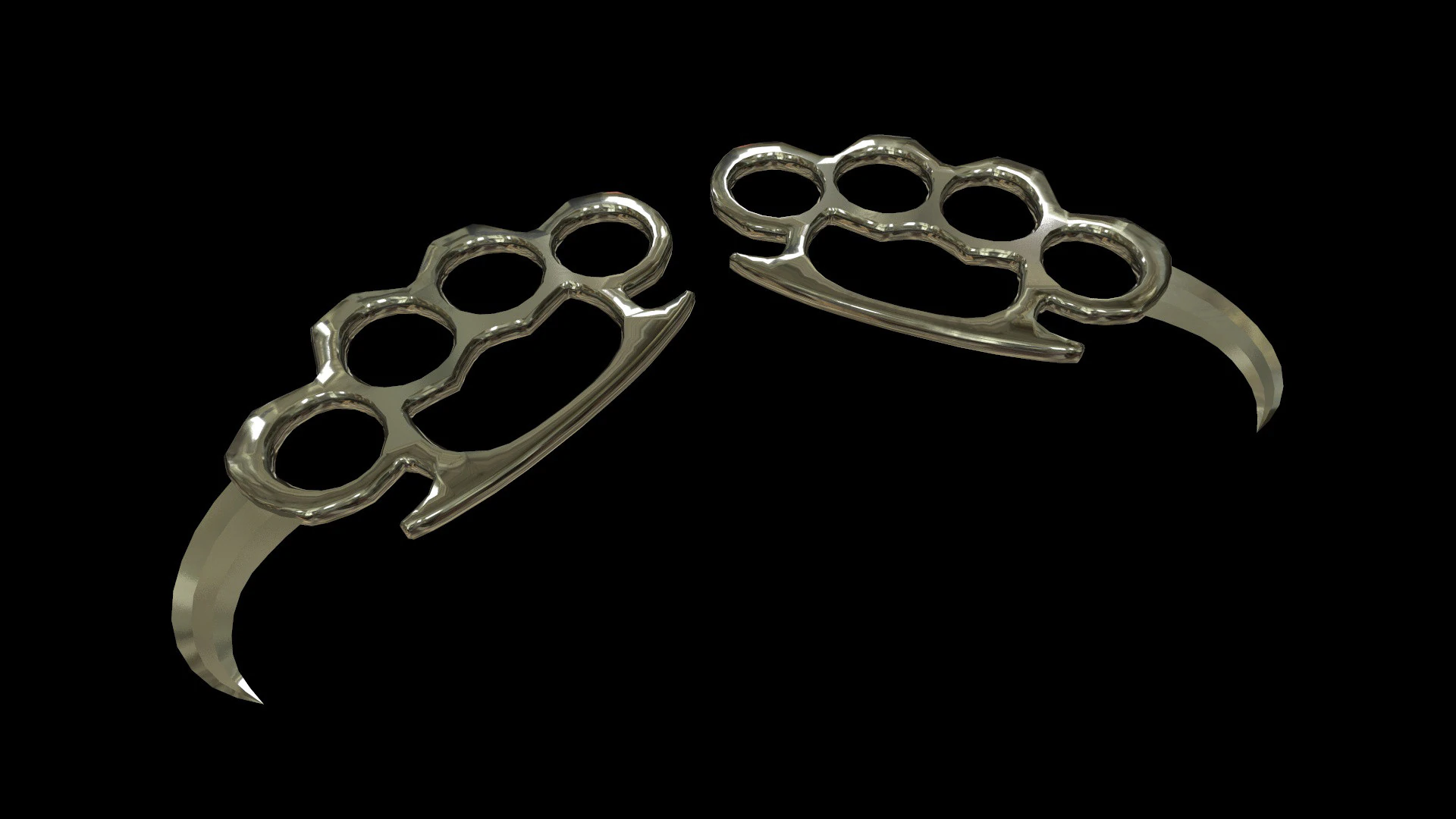 Karambit Brass Knuckles 3D Model .c4d .max .obj .3ds .fbx .stl .blend 