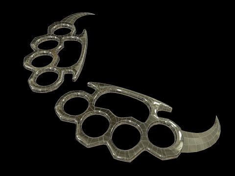Karambit Brass Knuckles 3D Model