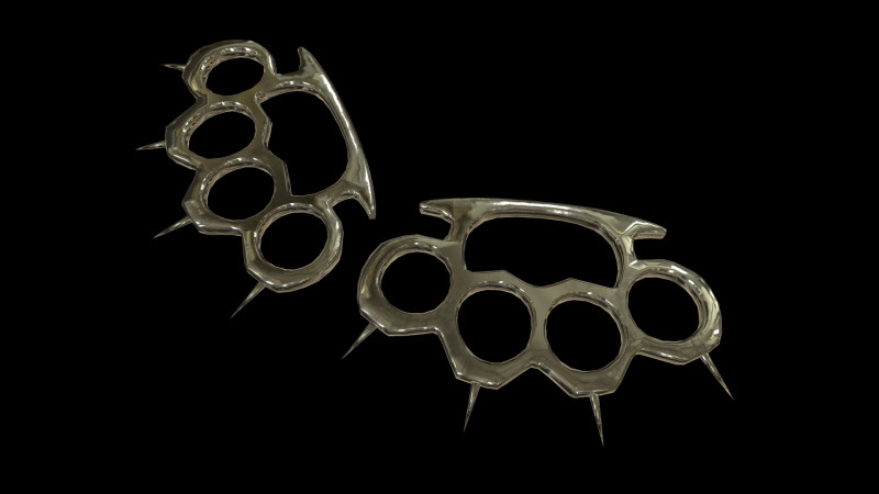 Spiked Brass Knuckles 3D Model .c4d .max .obj .3ds .fbx .stl .blend 