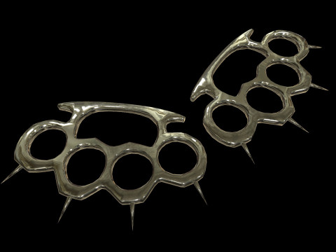 Spiked Brass Knuckles 3D Model