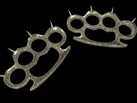Spiked Brass Knuckles 3D Model
