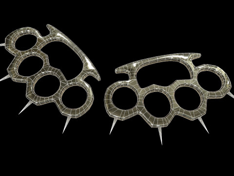 Spiked Brass Knuckles 3D Model