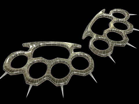 Spiked Brass Knuckles 3D Model