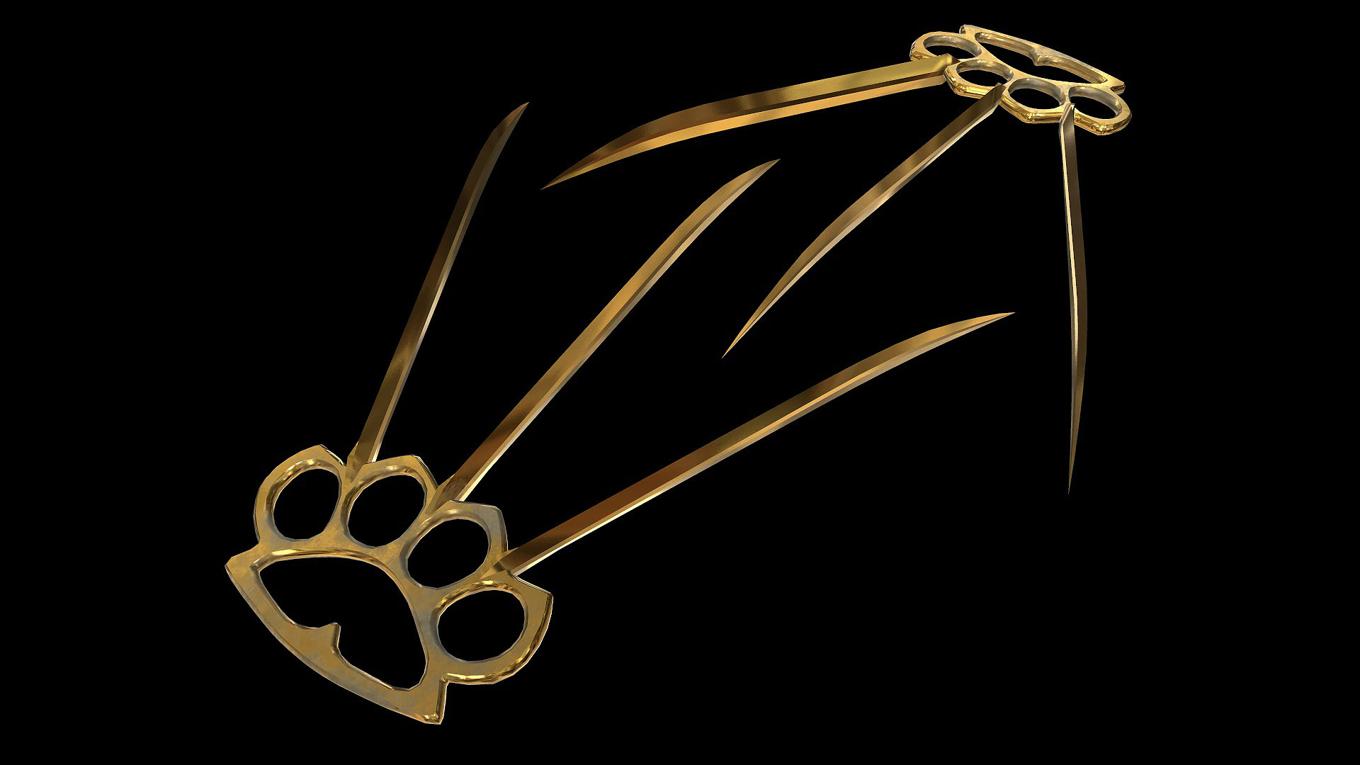 Brass Knuckles With Knife Claws 3D Model .c4d .max .obj .3ds .fbx .stl .blend