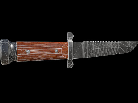 AB-0200 Military Combat Knife Replica 3D Model