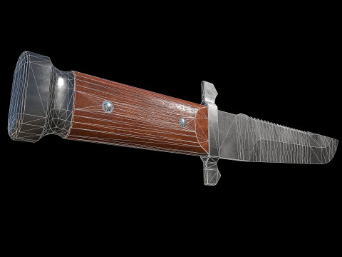 AB-0200 Military Combat Knife Replica 3D Model