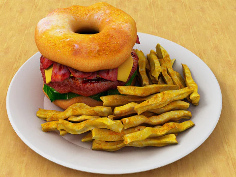 Luther Burger 3D Model
