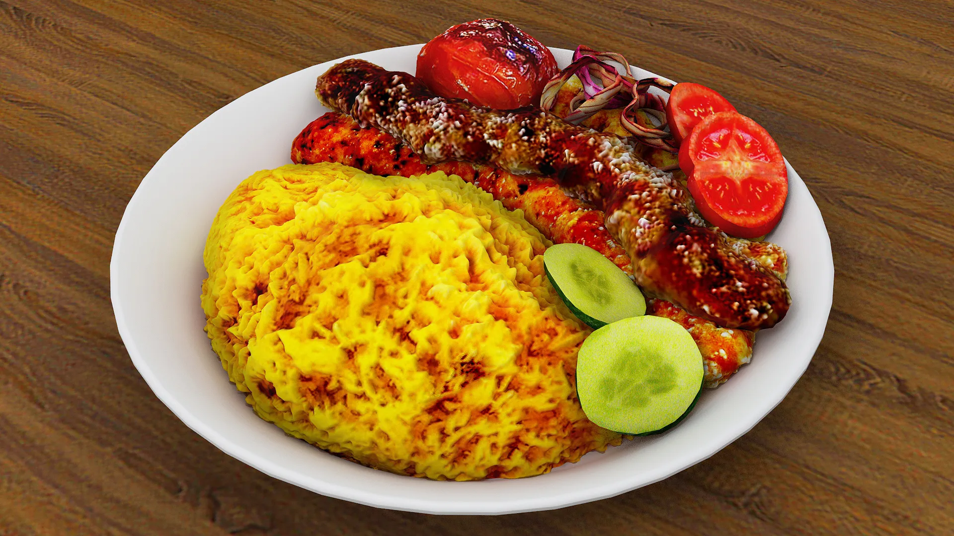 Kebab Rice Recipe 3D Model .c4d .max .obj .3ds .fbx .stl .blend 