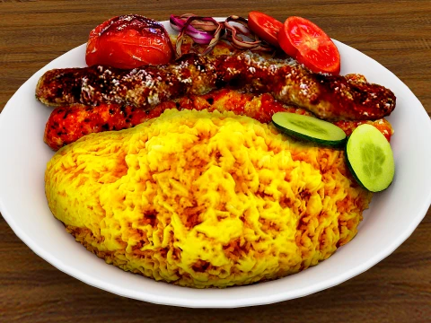 Kebab Rice Recipe 3D Model