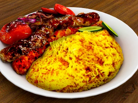 Kebab Rice Recipe 3D Model
