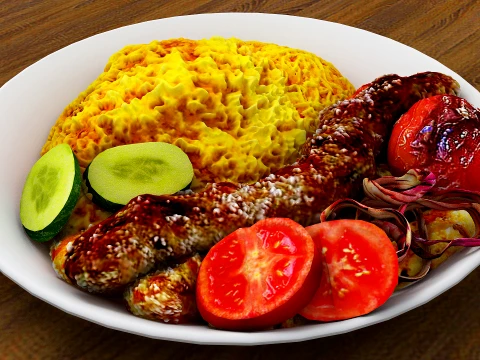 Kebab Rice Recipe 3D Model