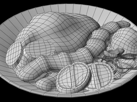 Kebab Rice Recipe 3D Model