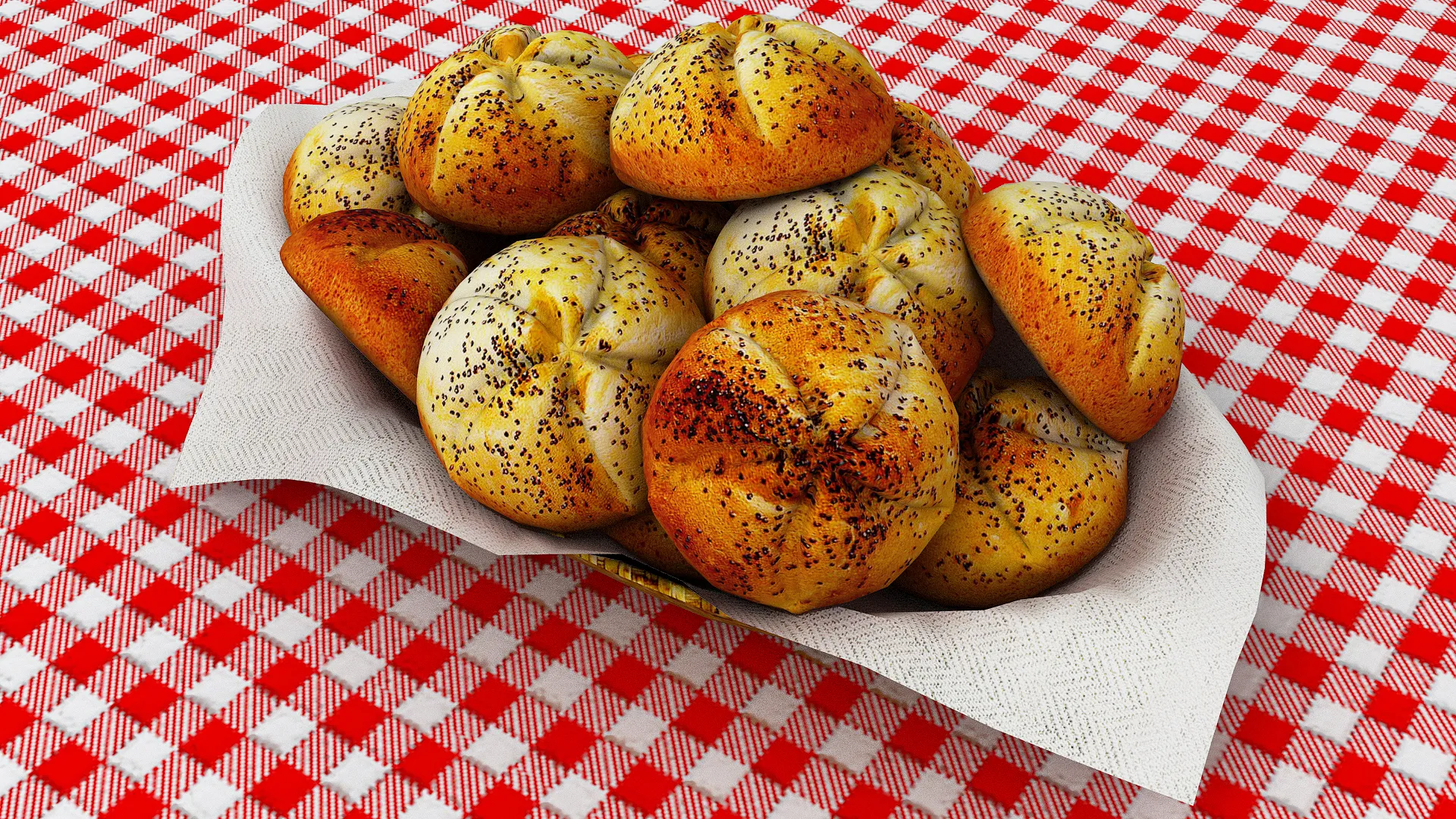 Kaiser Roll 3D Model .c4d .max .obj .3ds .fbx .stl .blend 
