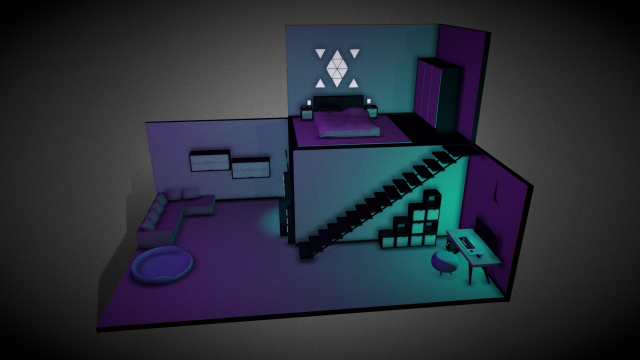 Isometric Room 3D Модель .c4d .max .obj .3ds .fbx .stl .blend 