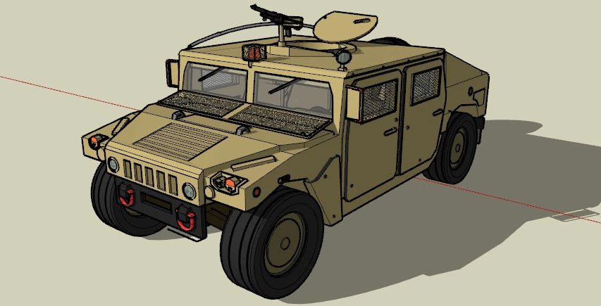Hummer car 3D Model .c4d .max .obj .3ds .fbx .stl .blend
