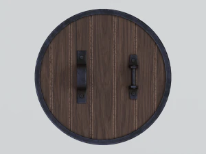 Medieval round wooden shield 3D Model