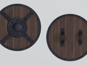 Medieval round wooden shield 3Dモデル