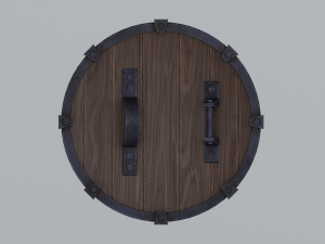 Round wooden shield Modello 3D